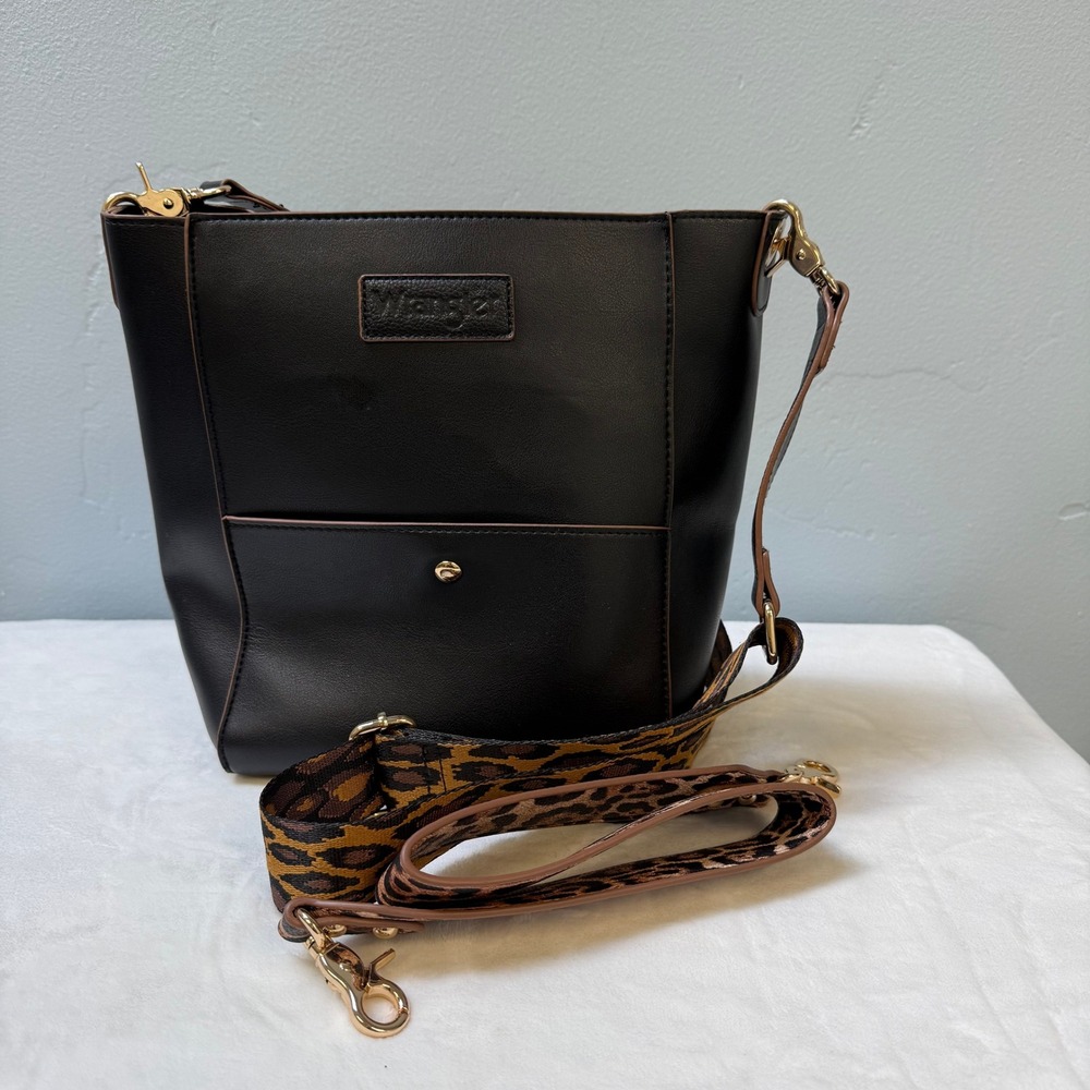 Wrangler Western Leopard Purse Bucket Bag